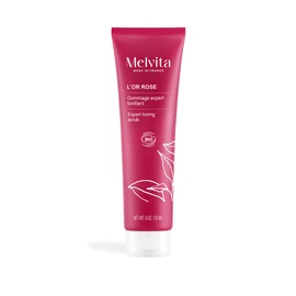 Melvita, Rose Gold Toning Expert Scrub, Straffendes, schlankmachendes Körperpeeling, 99 % natürlich, aus kontrolliert biologischem Anbau, peelt sanft, festigt und glättet die Haut, Tube 150 ml
