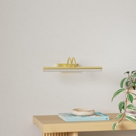 RAIFOOLLY Picture Light, 13in Battery Operated Picture Lights for Paintings,Metal Remote Display Art Light with Timer and Dimmable for Wall Painting,Frame, Portrait, Dartboard(Brass)