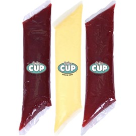 By The Cup Pastry Filling Variety 3 Pack - Raspberry, Bavarian and Strawberry - 3 Flavors, 2 Pound Bags