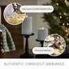 Luminara Brilliant Silver Glitter Ribbed Flameless LED Candle Moving Flame