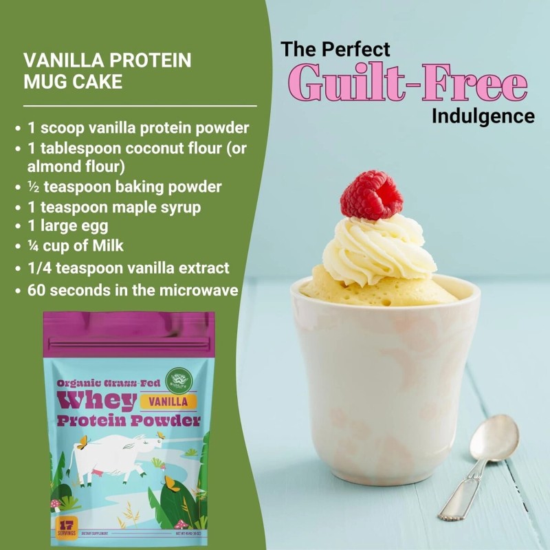 SunLife Organics Grass Fed Whey Protein Powder Vanilla 100% Organic