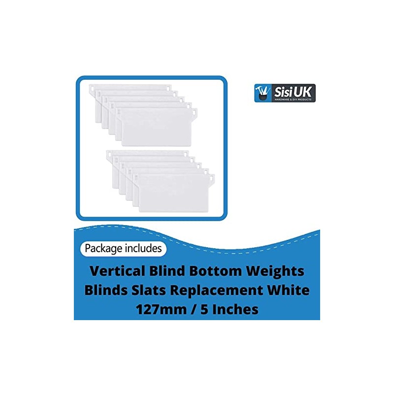 Vertical Blind Bottom Weights Blinds Slats Replacement White 127mm /