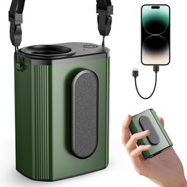 QYQBOON Portable Personal Waist Neck Rechargeable Fan, 4-Speed ​​20000RPM Brushless Motor Desktop Fan 24-Hour Runtime Portable Fans for Camping and Worksites,Neck Hanging Fans