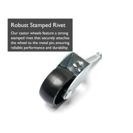 Premium Heavy Duty Swivel Castor Wheels with Sockets for Trolley, Furniture and Divan Beds - Durable Hard Plastic with Extra Sockets Included (Single Wheel 4 Pack)