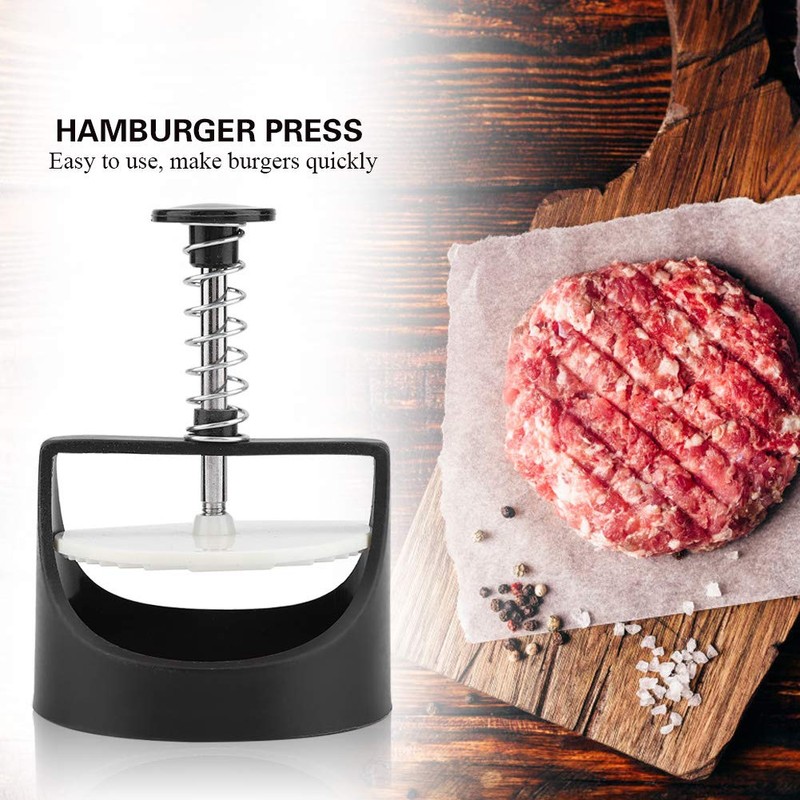 BORDSTRACT Spring-Loaded Stainless Steel Burger Press - Non-Stick Patty Maker