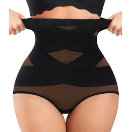 Nebility Plus Size Shapewear for Women Tummy Control Butt Lifting Panties Hi- Waist Trainer Body Shaper Short Belly Underwear (Large, Black Normal Size)