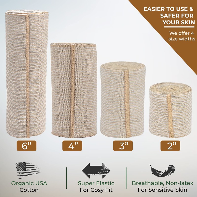 Comfort Elastic Bandage Wrap (4" 2 Pack) – Single Hook