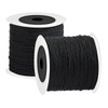 Black Nylon Cord for Bracelet Making, 0.8mm x 200m No-Elastic