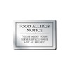 Food Allergy Sign Notice Allergen A5 Silver 210 x 148mm