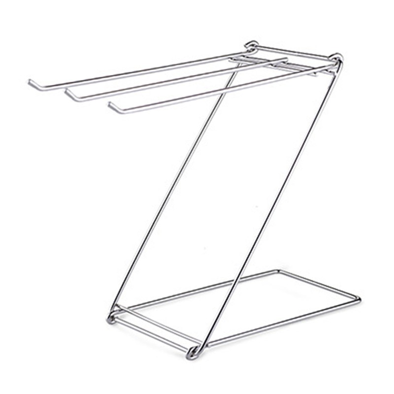 Foldable Floor Towel Holder Stainless Steel Z Shaped 3 Bars