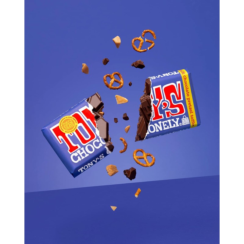 Tony's Chocolonely 42% Dark Milk Chocolate Bar with Pretzel &