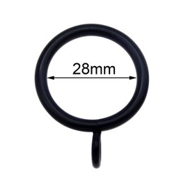 10 pcs 28mm Black Metal Curtain Rings Drapery Voile Pole Rod Hoops Eyelet Loops Slide Rings