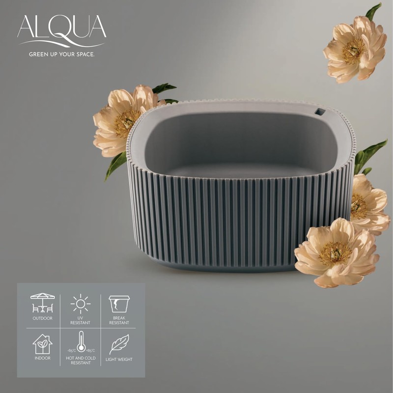 alqua Elliptischer selbstbewässernder Blumentopf, Orchidee und Blumentopf für den Innenbereich,
