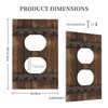 biondbong Rustic Farmhouse Brown Wood Barn Door Duplex Outlet Cover