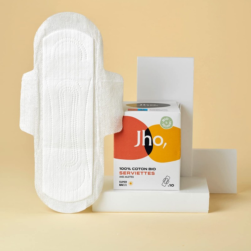 Jho Damenbinden aus 100 % Bio-Baumwolle (Super Jour, 10)