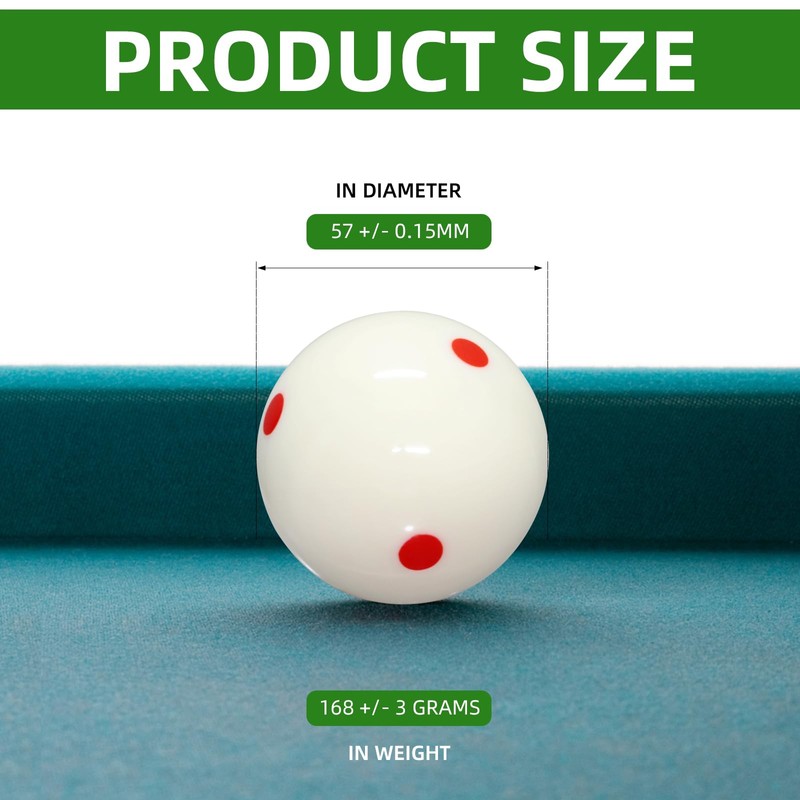 HMQQ 2 1/4" Pool cue Ball with six red dots
