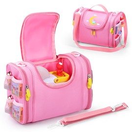 TATAVR Carrying Case Compatible with Little Tikes Story Dream Machine Books Starter Set, Cute Storage Bag with Handle and Shoulder Strap for Character Storybook Accessory Bag Only (Pink)