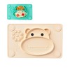KAREN Plato Autoadherible Silicon para Bebe, Plato Alimenticio de Silicona