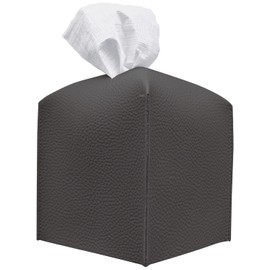 Carrotez - Funda para caja de pañuelos (refinada), moderno soporte cuadrado de piel sintética, soporte decorativo/organizador para encimeras de baño, mesas de noche, computadora de oficina y coche, 5