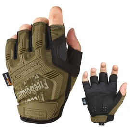 Free Soldier Men's Tactical Motorcycle Gloves Half Finger Full Finger Gloves with Padding Ideal for Bicycle Airsoft Military Paintball Climbing and Other Outdoor Activities, brown, xl