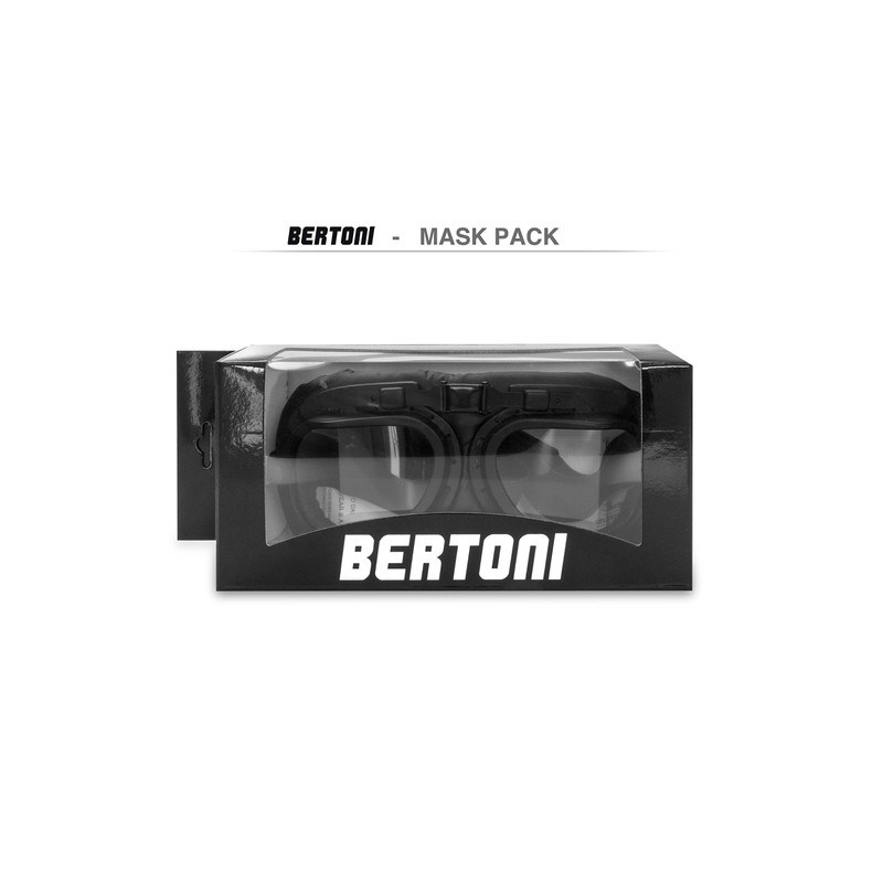 Bertoni Motorcycle Aviator Goggles for Women Men Chrome Plated Mat