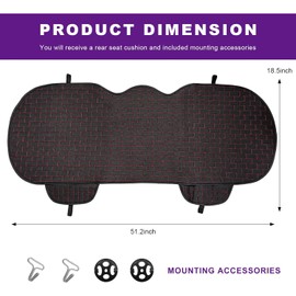 Funda de asiento de coche para asientos traseros, protector largo y cómodo para asientos traseros con bolsillo de almacenamiento, antideslizante y transpirable, cojín de asiento inferior de