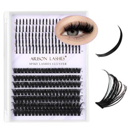 Arison Lashes Spikes Lashes Clusters Lash Eyelash Volume Individual DIY Spiky Extension Thick（Spike Cluster12-20+100D 10-18）