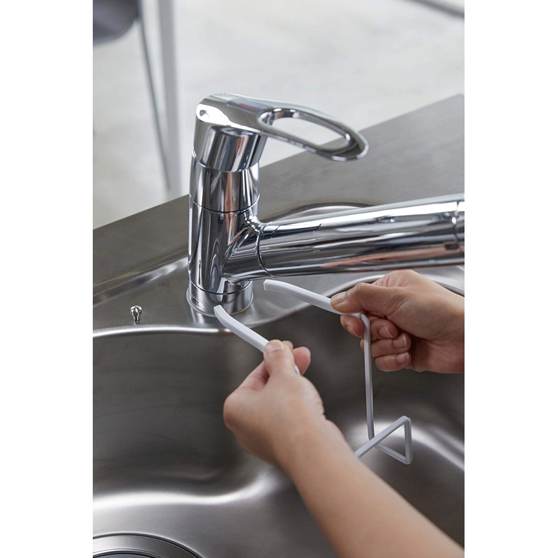 Yamazaki 4388 Sponge Holder for Faucets, White, Approx. 6.7 x