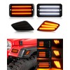 PWOBVZ Amber White Switchback Turn Signal Lights Compatible with Jeep