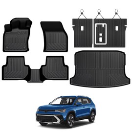 Alfombrillas para Volkswagen Taos FWD 2022-2025 2026, Alfombras para todo tipo de clima, revestimiento para maletero y carga con protectores para el respaldo, accesorios, juego de cobertura