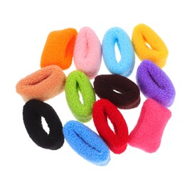 IWOWHERO 12pcs Colorful Elastic Seamless Hair Loops Wide Side Hair Bands Ponytail Holders for Women Chic Accessories for Everyday Wear