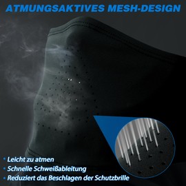 Balaclava for Men Ski Mask Windproof Neck Warmer Motorbike Balaclava Thermal Cycling Balaclava Helmet Lined for Cycling Motorcycle Snowboard Skiing Black