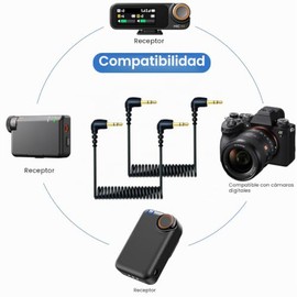 Paquete de 2 cables de micrófono de 0.1 in para DJI Mic Mini y receptores