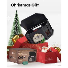 ORCC 10-in-1 Record Player, Nostalgic Turntable for Vinyl Record with Bluetooth, 2 Built-in Speakers, CD, Cassette, AM/FM Radio, USB, SD Slot, Remote Control