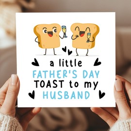 RED OCEAN Fathers Day Card For Husband Happy Father's Day Card From Wife 145x145mm With Kraft Envelope Humourous Joke Cards For Husband