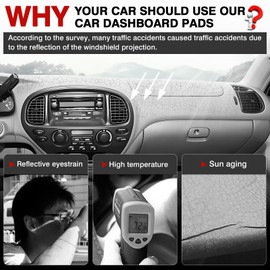 Autorder Dashboard Cover Mat for 2000-2006 Toyota Tundra & 2001-2007 Toyota Sequoia Accessories Dash Cover Upgrade Velvet Dash Mat Sunshade Glare UV Rays Protector