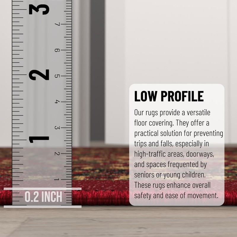 Ottomanson Hallway Runner Rug 1'10" x 7' Non Slip Oriental