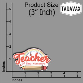 (3Pcs) Teacher of Tiny Humans Sticker Back to School Gifts Teacher Day Decorate Laptops Water Bottles Kindles Waterproof Vinyl Teaching Funny Gifts Christmas Xmas Thanksgiving 3x2 Inch