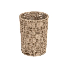 StorageWorks Wicker Waste Basket, Small Trash Can, Wicker Trash Basket with Handwoven Seagrass, Wicker Garbage Can for Bedroom, Bathroom, 1 Pack