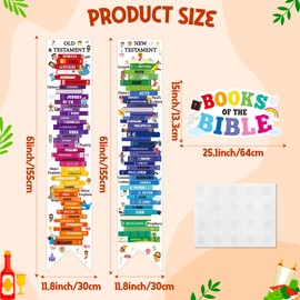 Yopyame Books of the Bible Banners Posters - 16PCS Books of the Bible Door Border Door Cover for Scripture Home Church Decor Religious Christian Educational Posters for Classroom Sunday School Decor