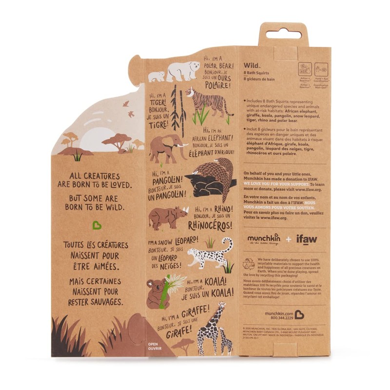 Munchkin Wild Animal 012543 Bath Toy Squirting Animals Pack of