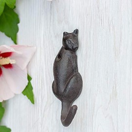 Antikas - Coat Hook Cat Towel Rail Cast Iron Hook