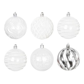 Christmas Ball Ornaments Set 20 pcs Multi-Size Shatterproof Glitter Pastic Christmas Tree Ornaments Hanging Ornaments for Xmas Holiday,White