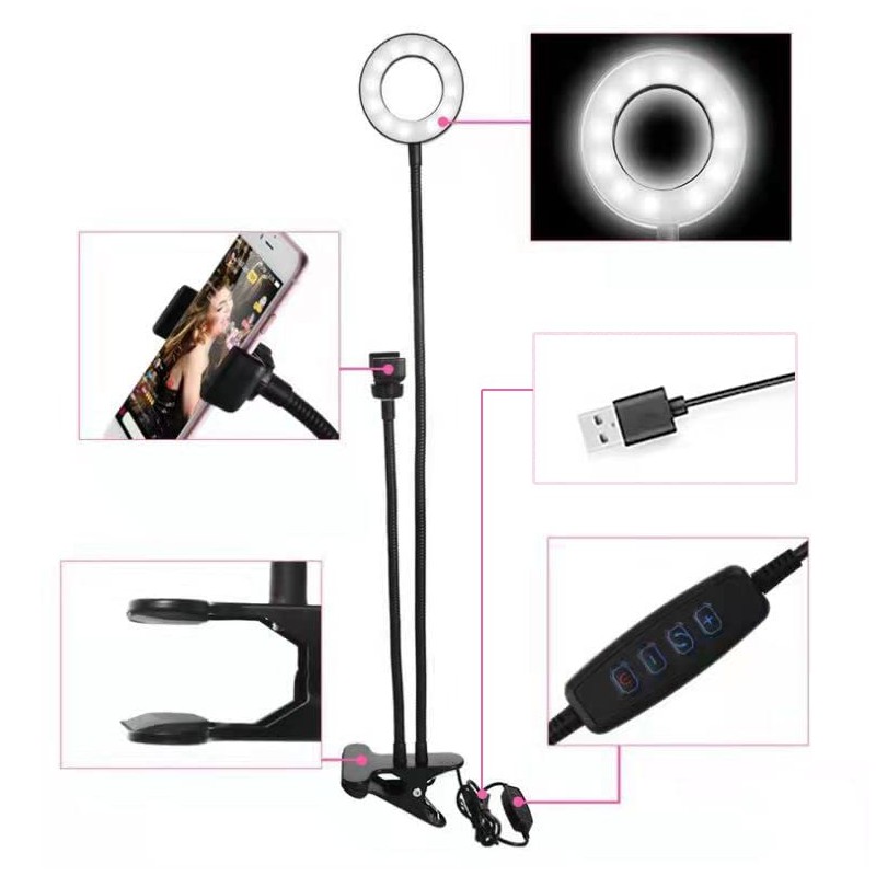 Coret Selfie Ring Light with Moible Phone & Webcam Holder,