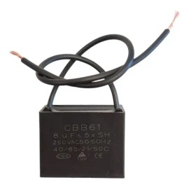 Capacitor Condensador Cuadrado 8mfd 8uf 250v Cable Ventilador                                                                                         
