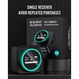 SWIFF WX520R Wireless in-Ear Monitor System Receiver, Upgraded 5.8G Stereo IEM System Low Latency with LED Display for Church, Band, Stage (WX520R Only)