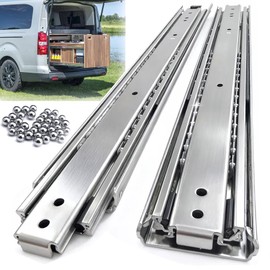 VITERLYNX Thickened 200Lbs Heavy Duty Drawer Slides 1 Pair 24 Full Extension Ball Bearing Sliding Rails Kitchen Cabinet RV Runners Shelf Tool Box Tracks Glides (1/2" Thick, 24" L)
