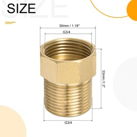 MECCANIXITY Brass Check Valve, G3/4 Male Female Thread 30x33mm Outward Flow Non-Return One Way Backflow Prevention for Water Petrol Fuel Line