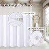 MitoVilla No Hooks Needed Marble Shower Curtain Set with Snap-in