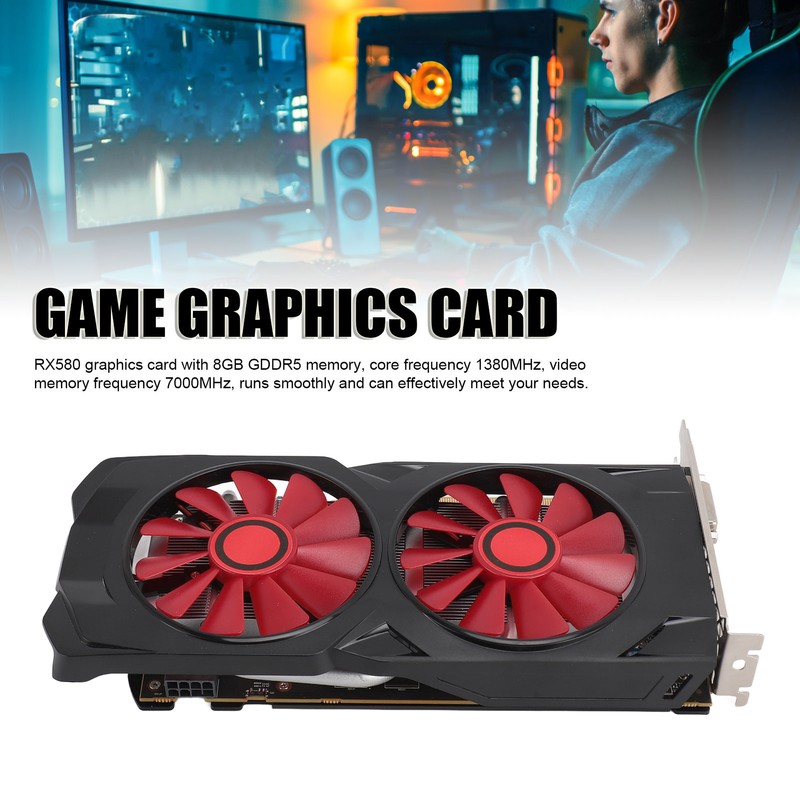 Game Graphics Card RX580 8GB GDDR5 256bit Quiet Dual Cooling